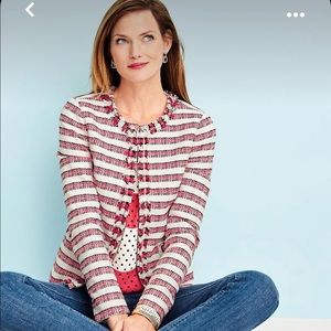 Gorgeous Talbots Striped light tweed Jacket sz 16wp 16 women’s petite Pristine!